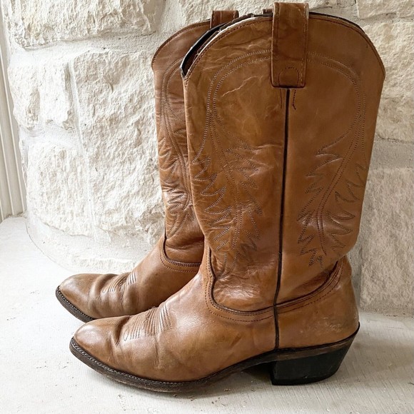 Abilene Shoes Vintage Abilene Brown Leather Embroidered Western